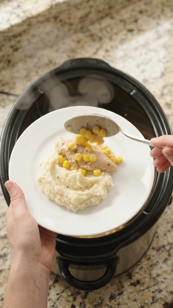 Crockpot Golden Swiss Sweet Corn Chicken Tenders