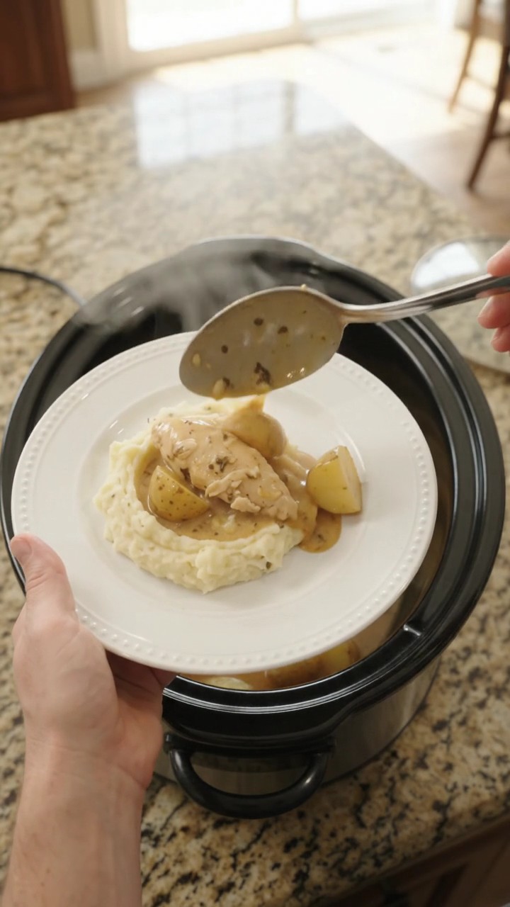 Crockpot Golden Swiss Baby Potato Chicken Tenders