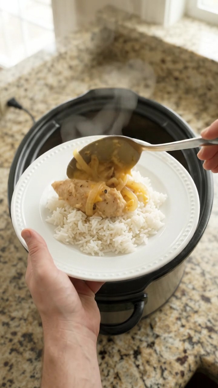 Crockpot Golden Cheddar French Onion Chicken Tenders