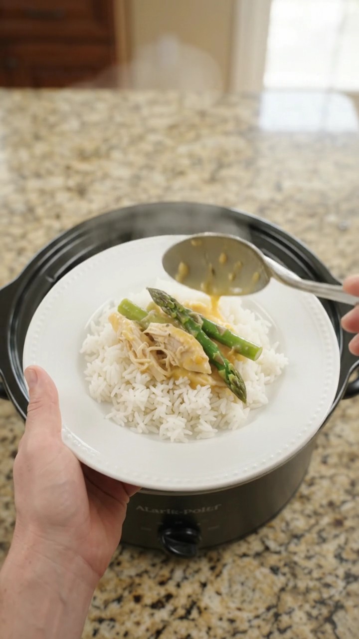 Crockpot Homestyle Cheddar Asparagus Turkey Breast