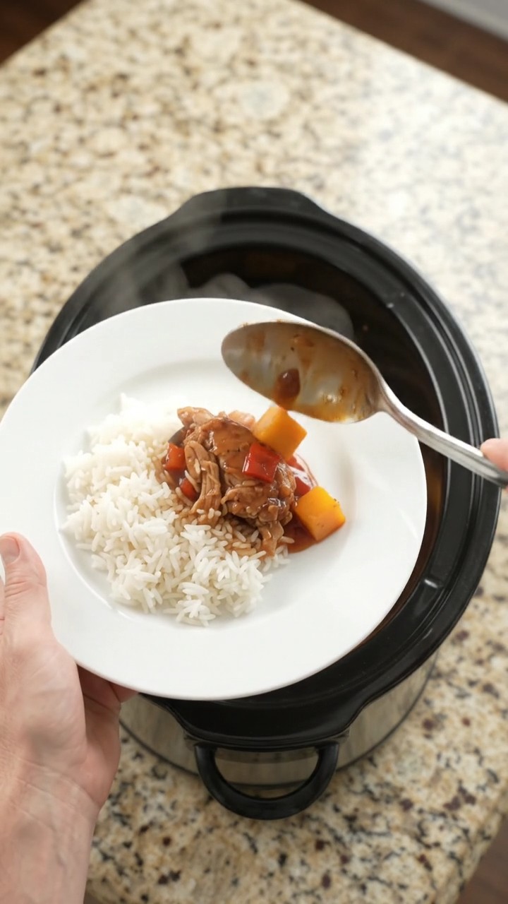 Crockpot Mango Hickory BBQ Chicken Thighs