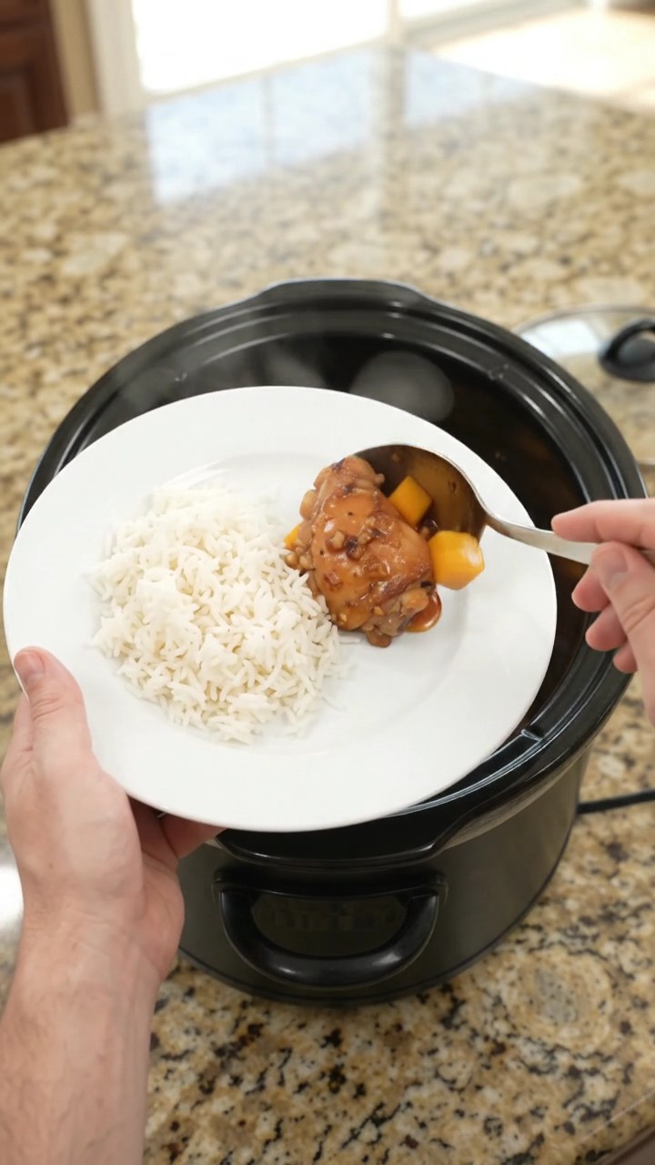 Crockpot Mango Honey Soy Chicken Thighs