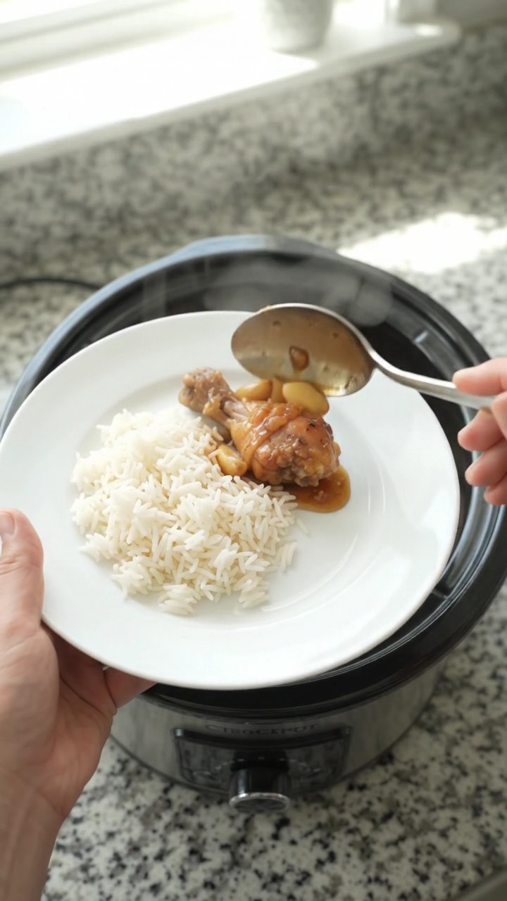Crockpot Garlic Scallion Honey Soy Chicken Drumsticks