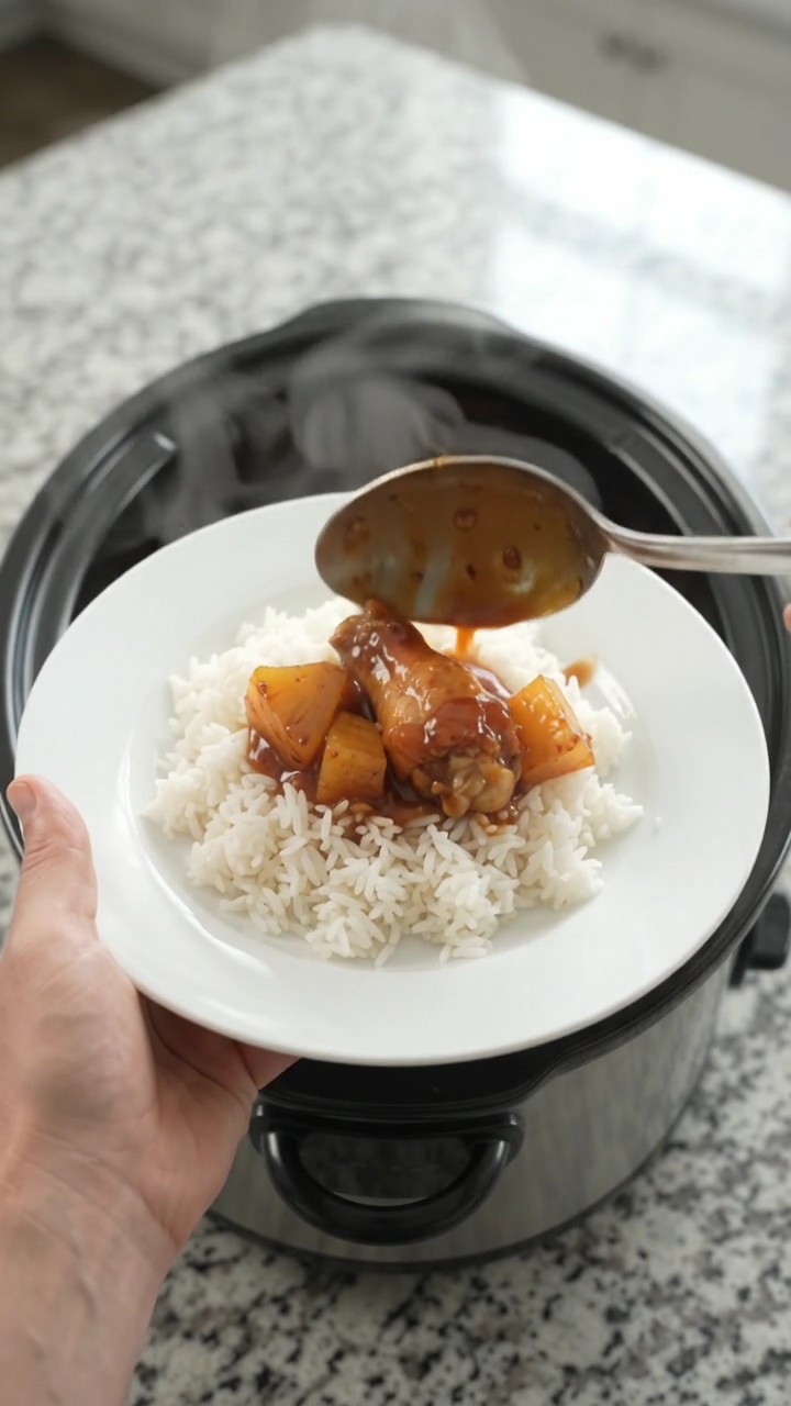 Crockpot Pineapple Hickory BBQ Chicken Wings