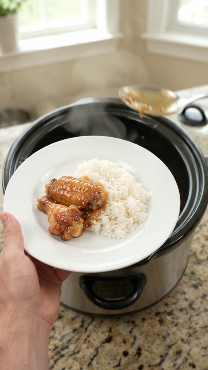Crockpot Apricot Sweet Teriyaki Chicken Wings