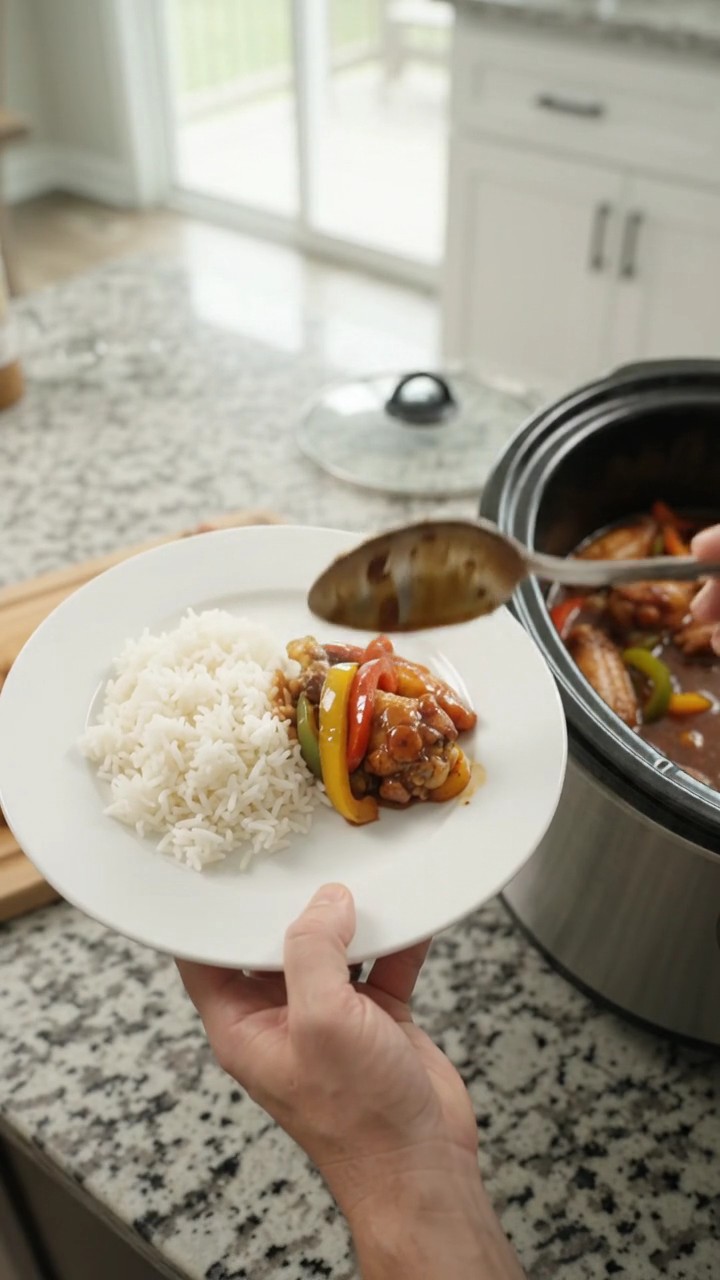 Crockpot Bell Pepper Hickory BBQ Chicken Wings