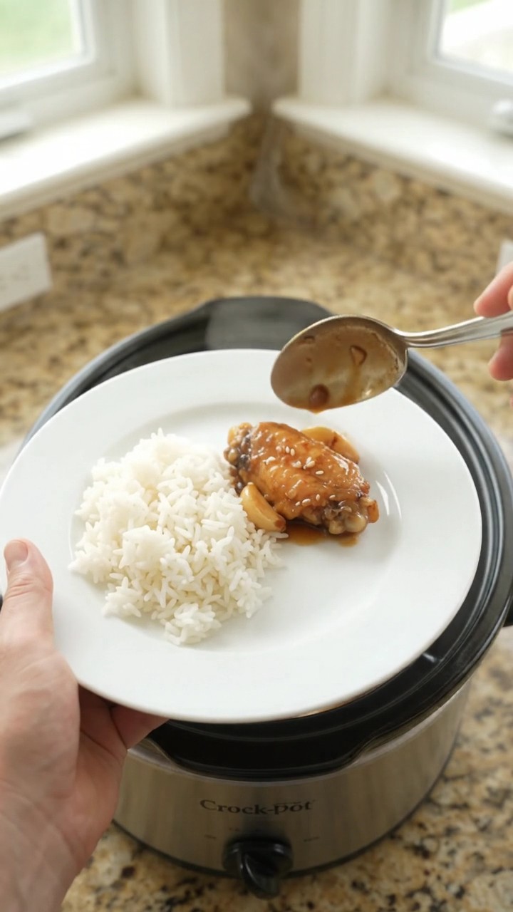 Crockpot Garlic Scallion Sweet Teriyaki Chicken Wings
