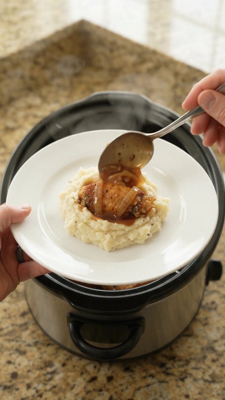 Crockpot Vidalia Onion Bourbon Glazed Chicken Wings