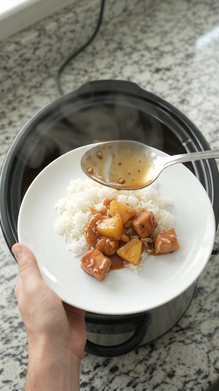 Crockpot Pineapple Hickory BBQ Chicken Bites