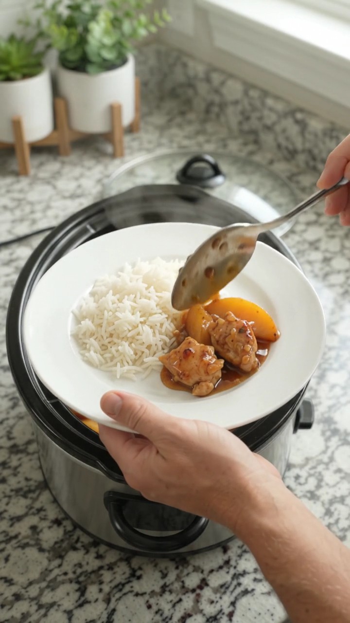 Crockpot Peach Honey Soy Chicken Bites
