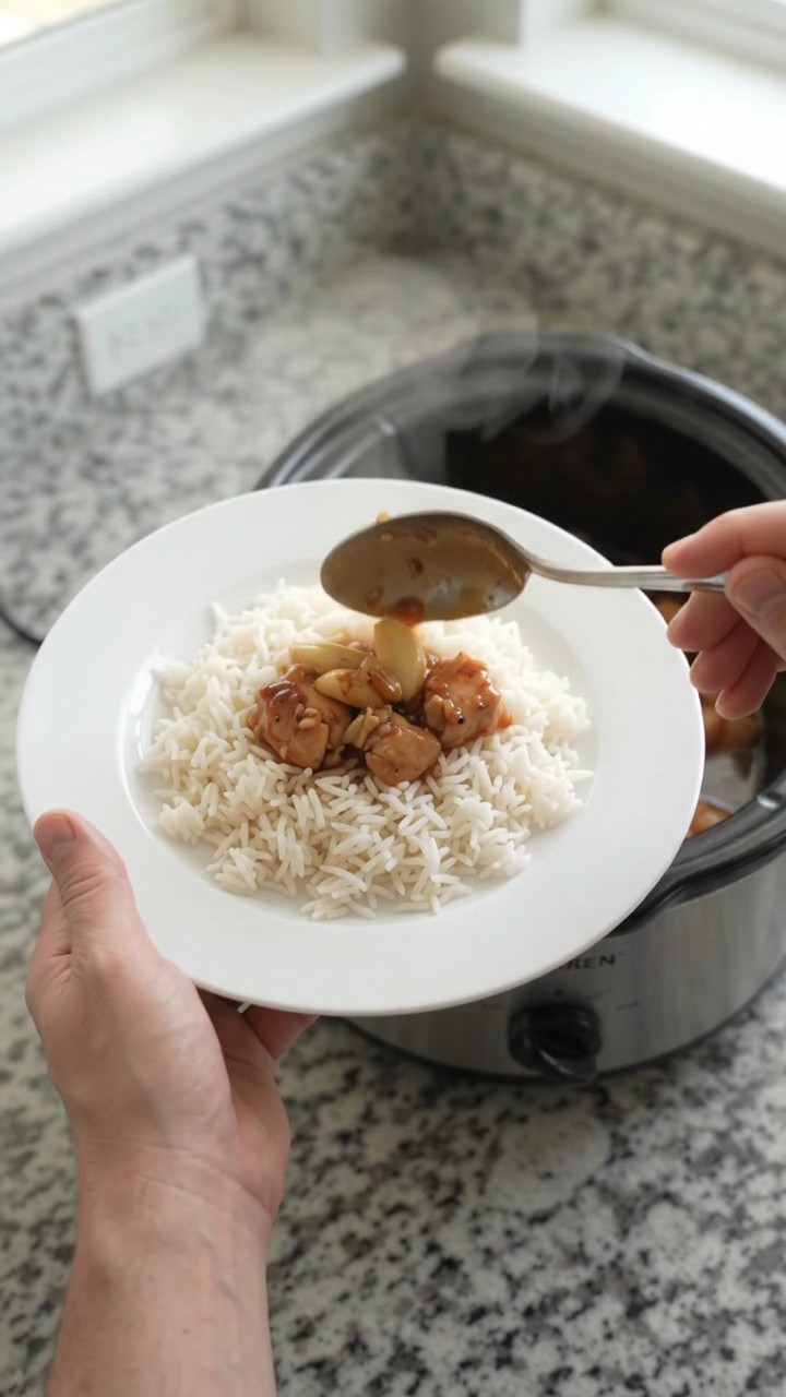 Crockpot Garlic Scallion Honey Soy Chicken Bites