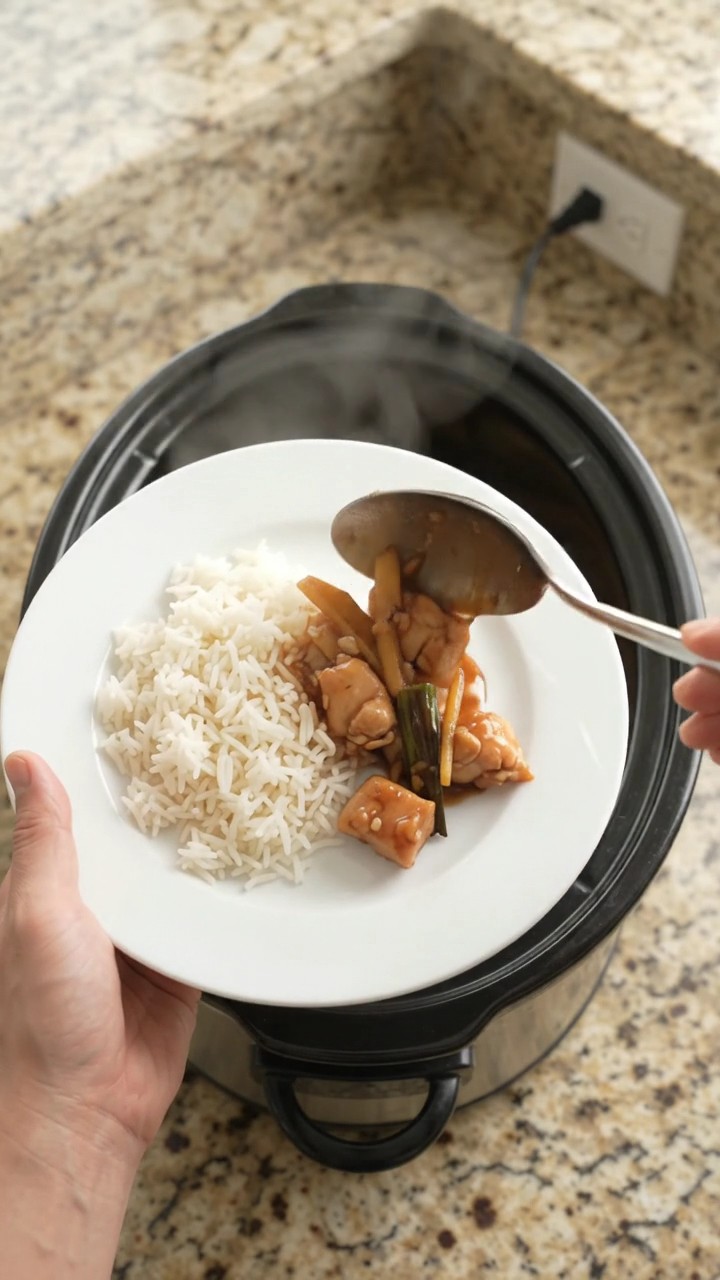 Crockpot Ginger Scallion Honey Soy Chicken Bites
