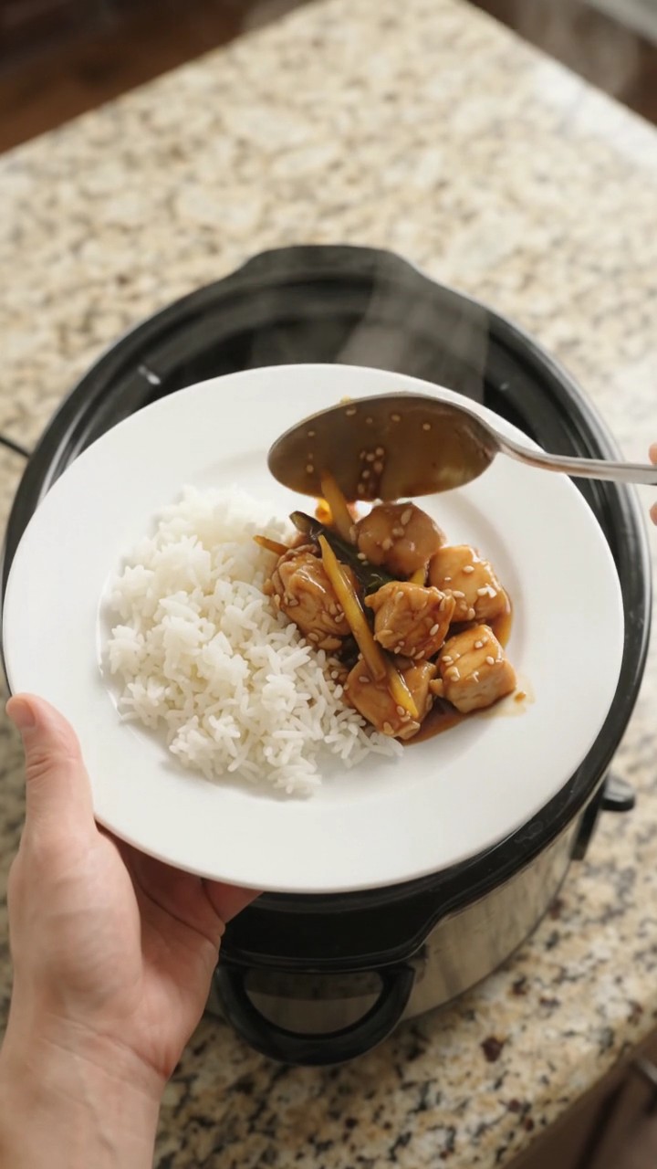 Crockpot Ginger Scallion Sweet Teriyaki Chicken Bites