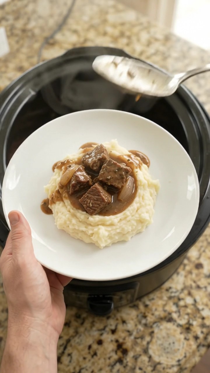 Crockpot Cowboy Butter Portobello Beef Bites