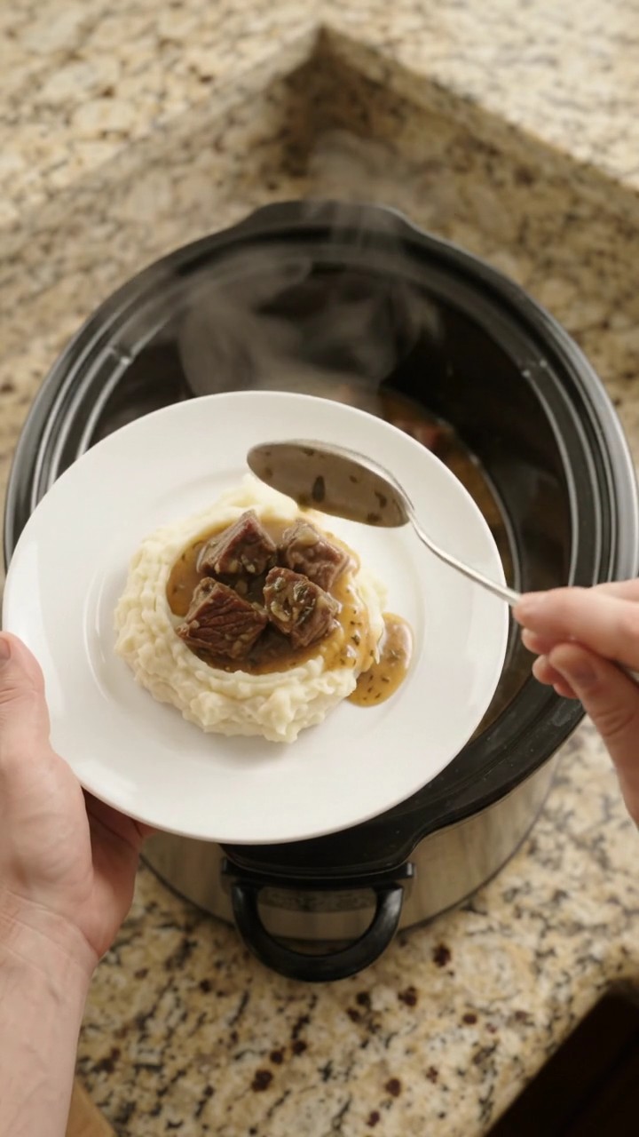 Crockpot Cowboy Butter Asparagus Beef Bites