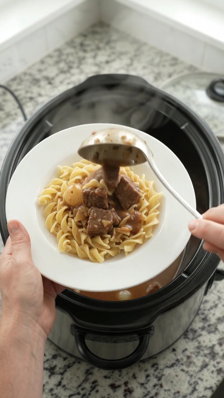 Crockpot Sour Cream Pearl Onion Beef Bites