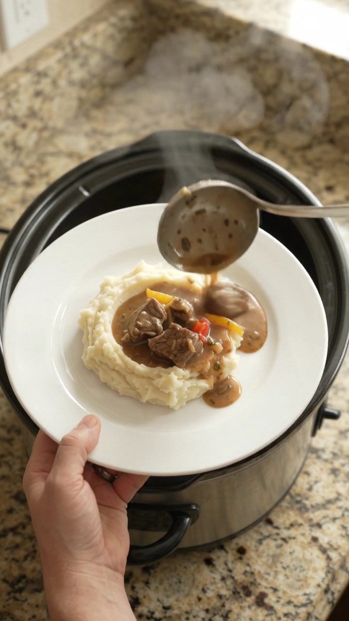 Crockpot Cowboy Butter Pepper Sirloin Tips