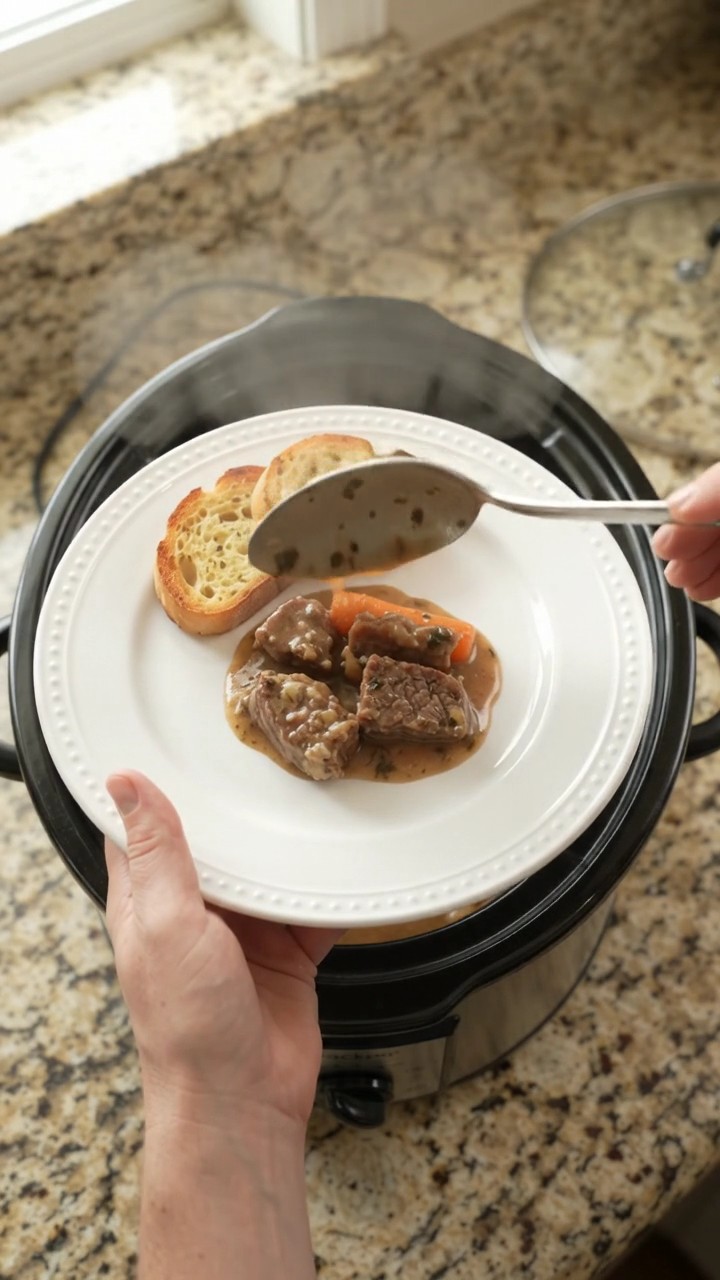 Crockpot Gruyère Cream Carrot Potato Sirloin Tips