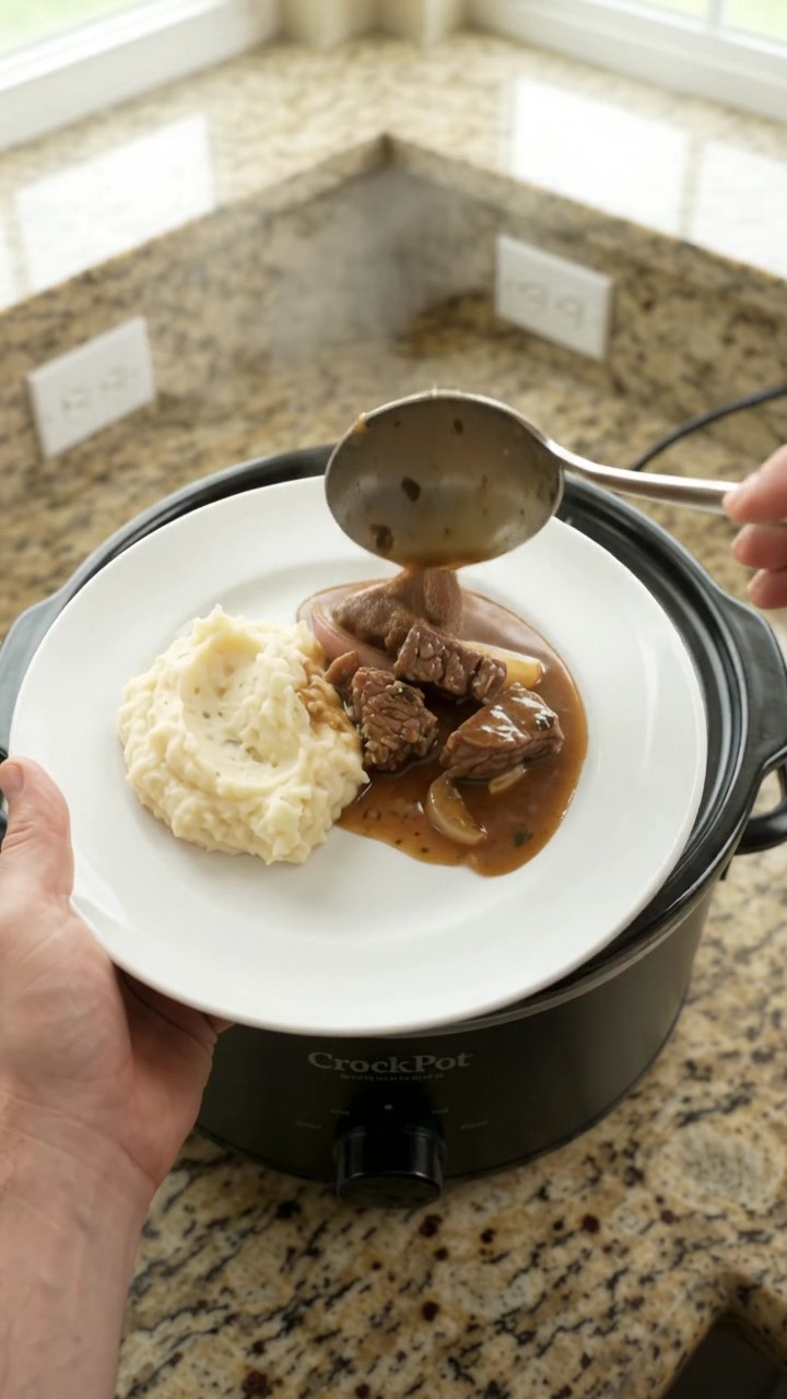 Crockpot Cowboy Butter Portobello Sirloin Tips