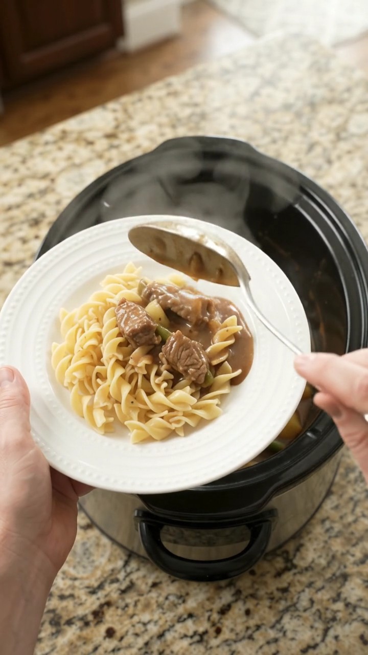 Crockpot Sour Cream Green Bean Sirloin Tips