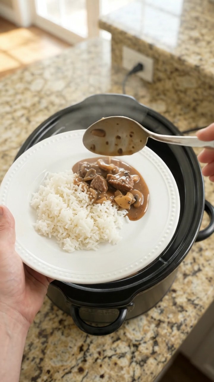Crockpot Bourbon Gravy Green Bean Sirloin Tips