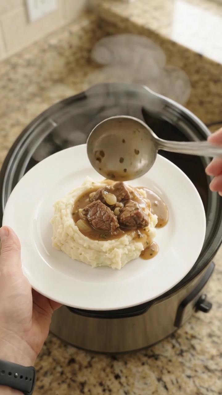 Crockpot Cowboy Butter Pearl Onion Sirloin Tips