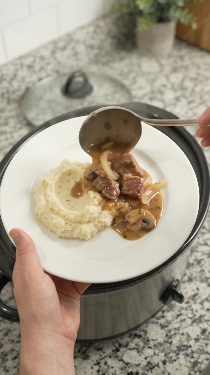 Crockpot Cowboy Butter Mushroom Ribeye Bites