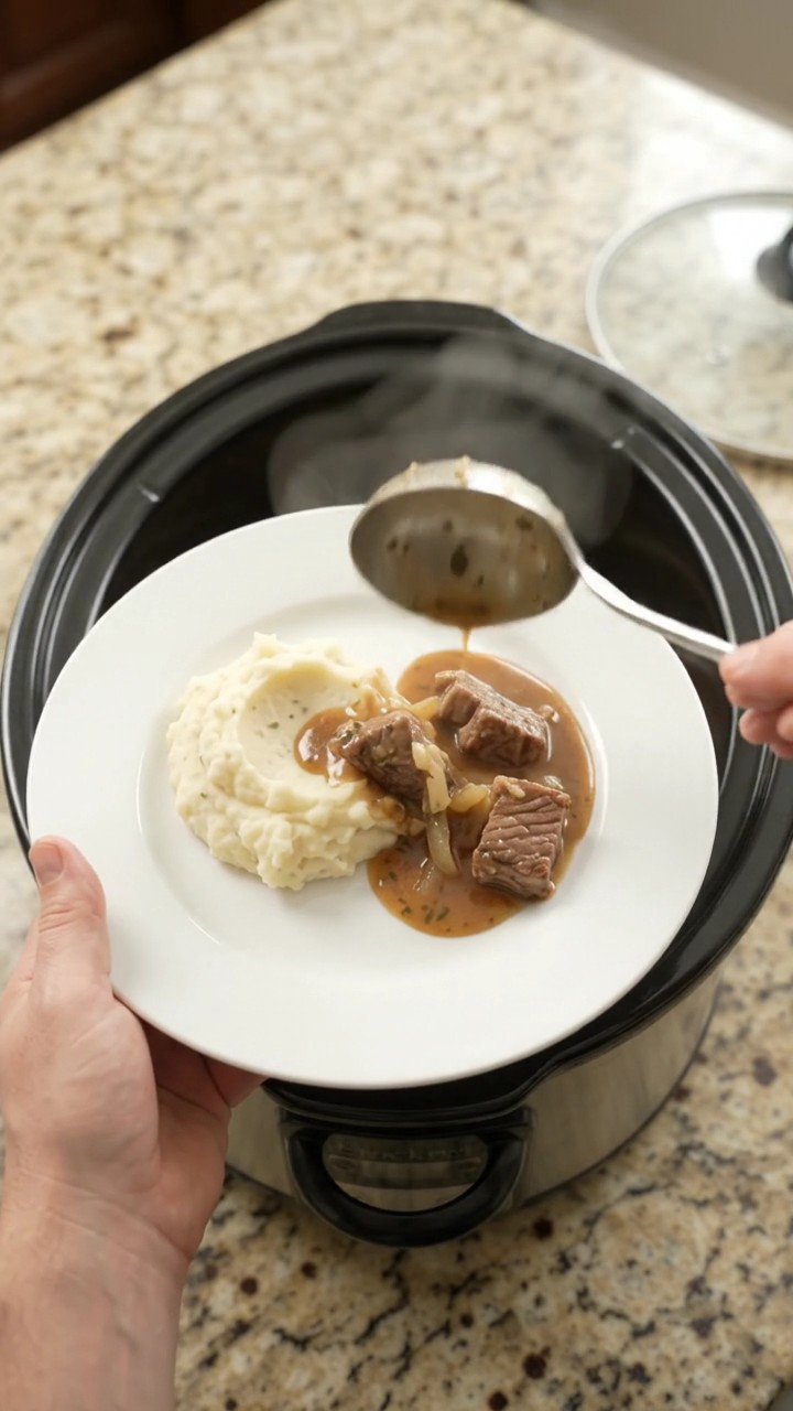Crockpot Cowboy Butter French Onion Ribeye Bites