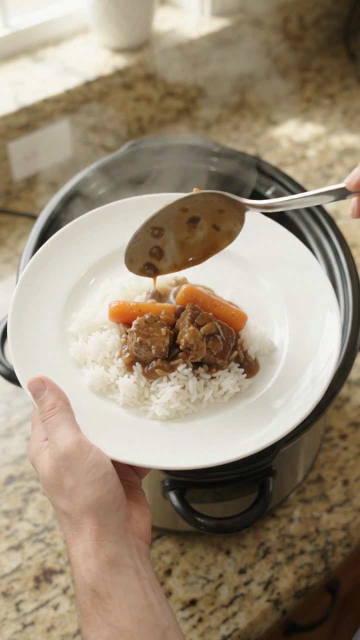 Crockpot Bourbon Gravy Carrot Potato Ribeye Bites