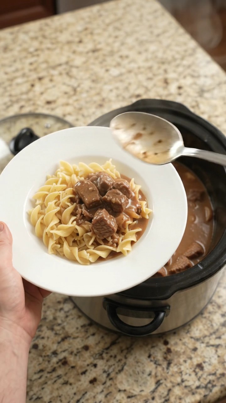 Crockpot Sour Cream Portobello Ribeye Bites