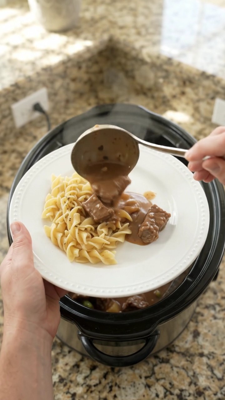 Crockpot Sour Cream Green Bean Ribeye Bites