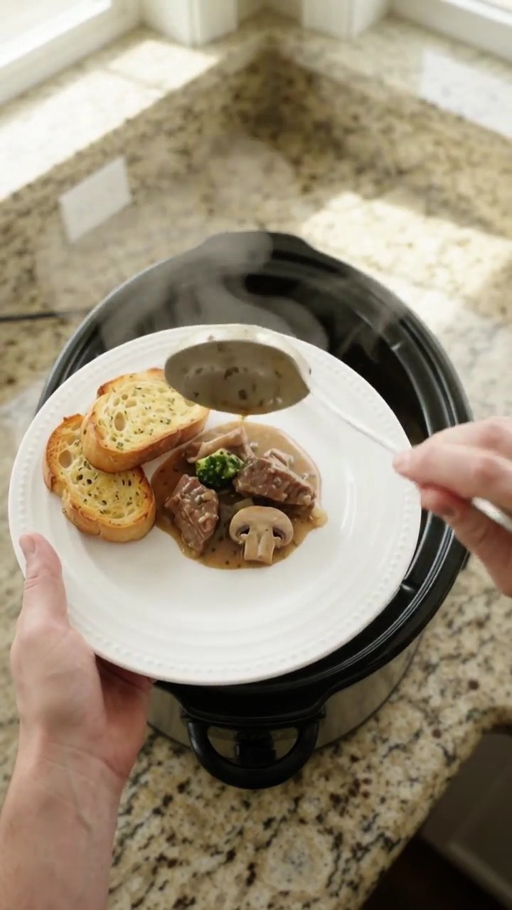 Crockpot Cowboy Butter Mushroom Flank Steak