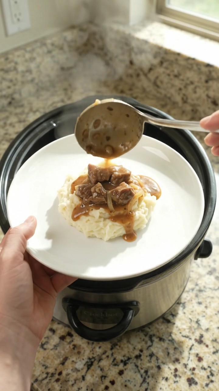 Crockpot Cowboy Butter French Onion Flank Steak