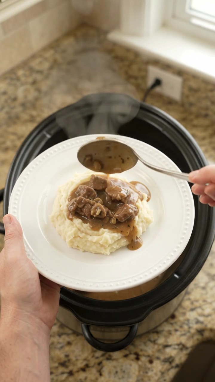 Crockpot Cowboy Butter Broccoli Flank Steak