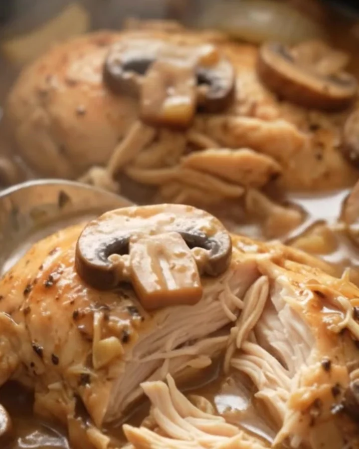 Crockpot Mushroom Garlic Chicken