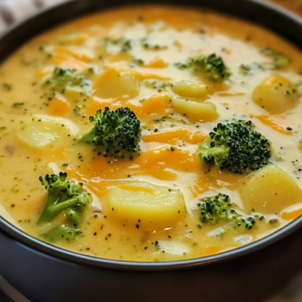 Crockpot Potato Broccoli Cheddar Soup