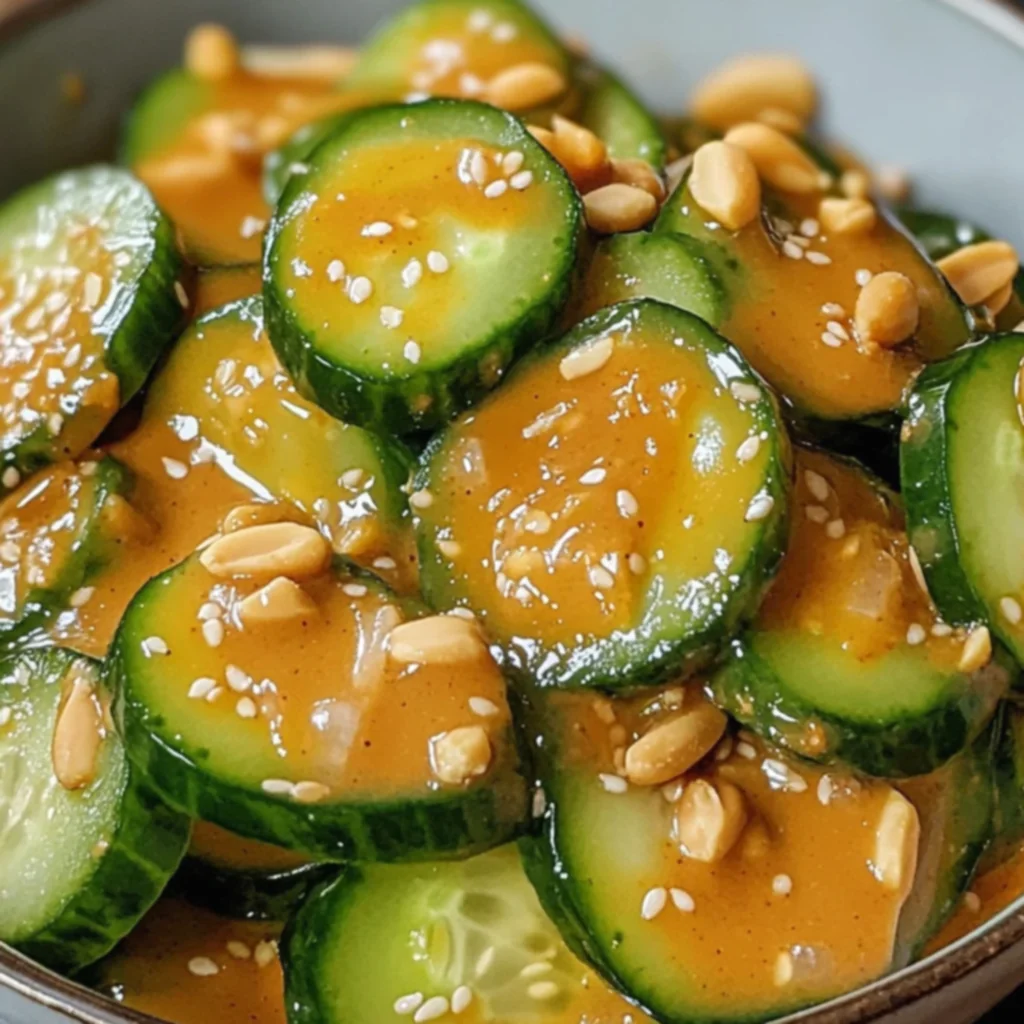 Cucumbers in Spicy Peanut Sauce