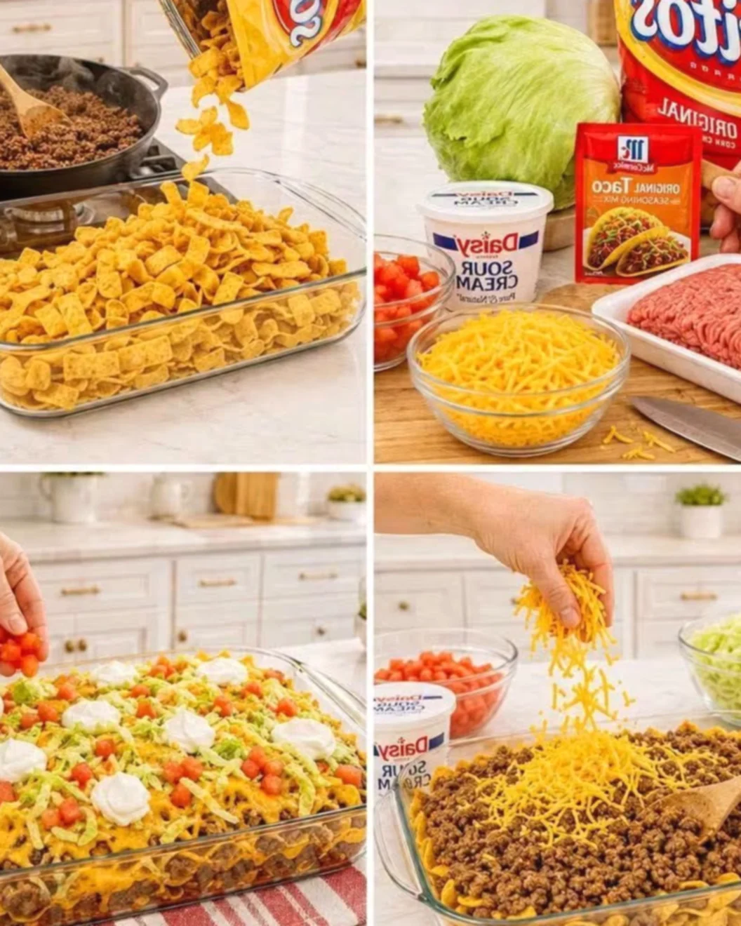 Frito Taco Casserole A quick, crunchy, cheesy taco bake that turns simple