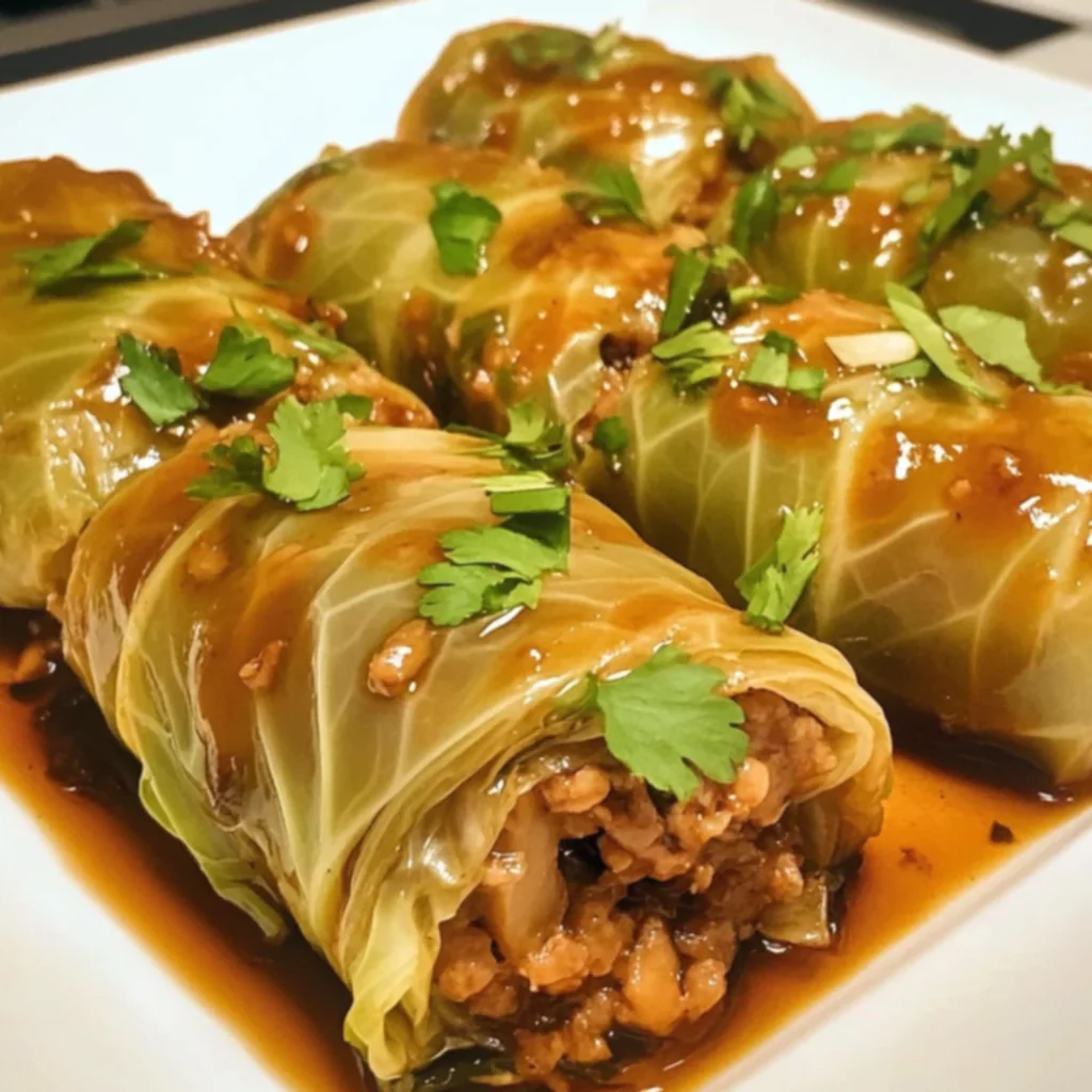 Garlic Soy Napa Cabbage Rolls
