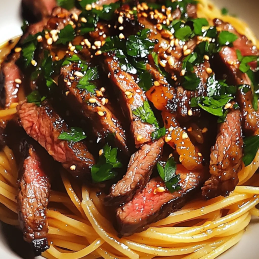 Garlic Steak Pasta