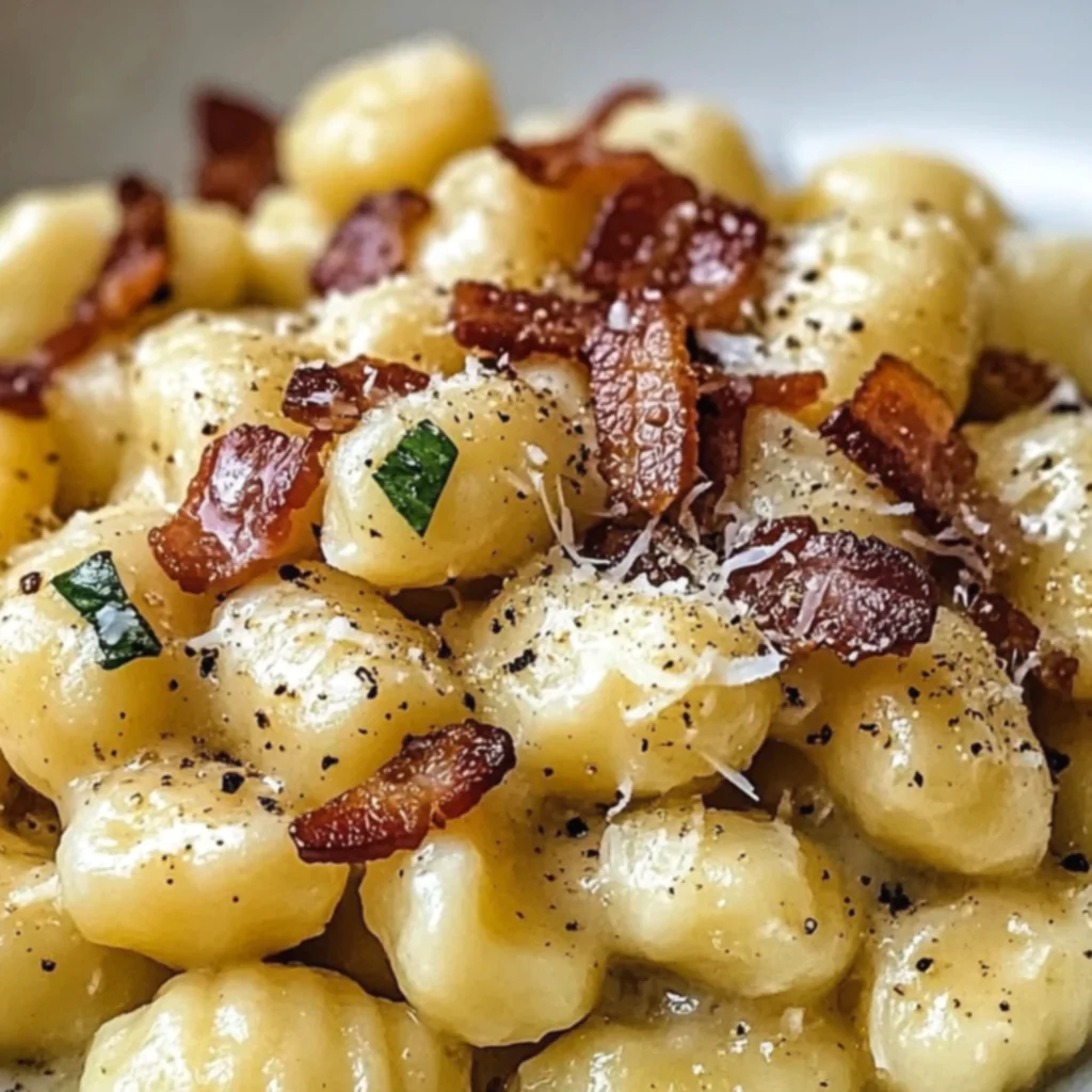 Gnocchi Carbonara with Bacon