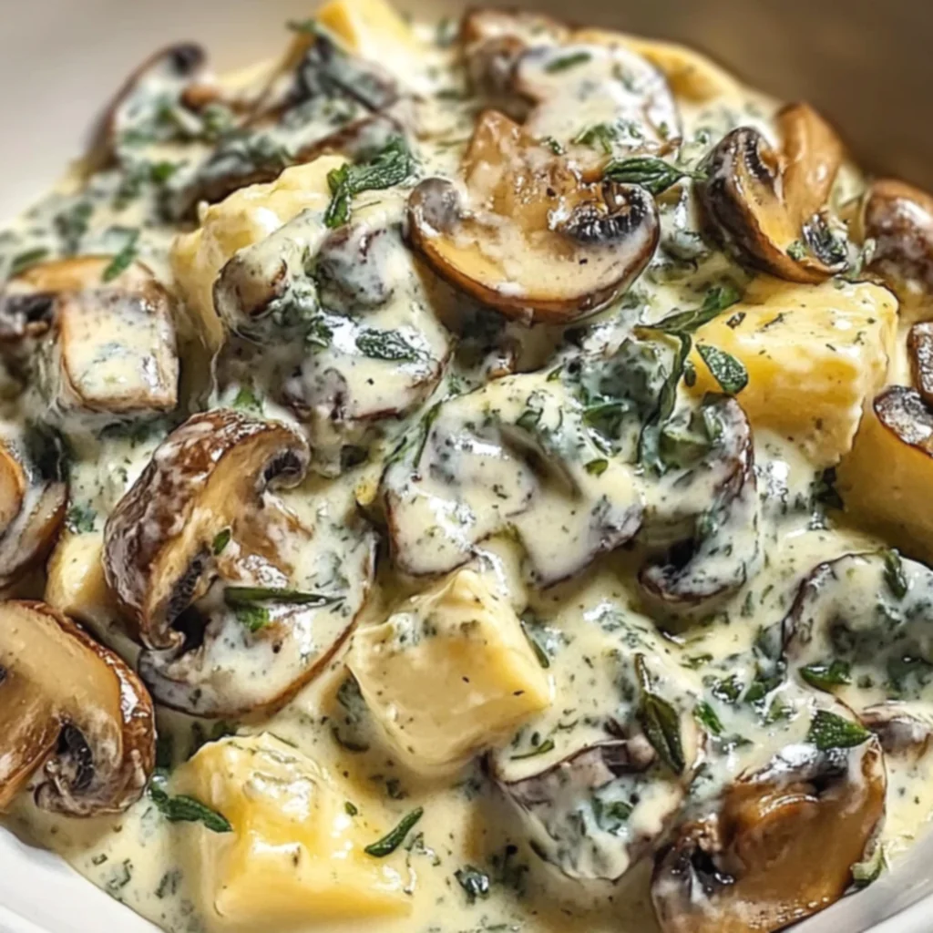Gorgonzola Truffle Cream With Mushrooms