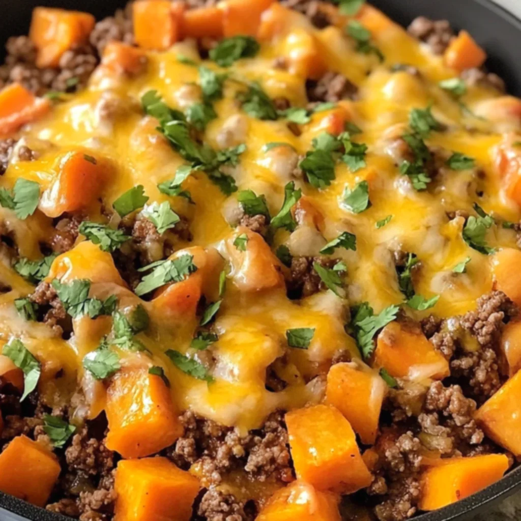 Ground Beef Sweet Potato Skillet