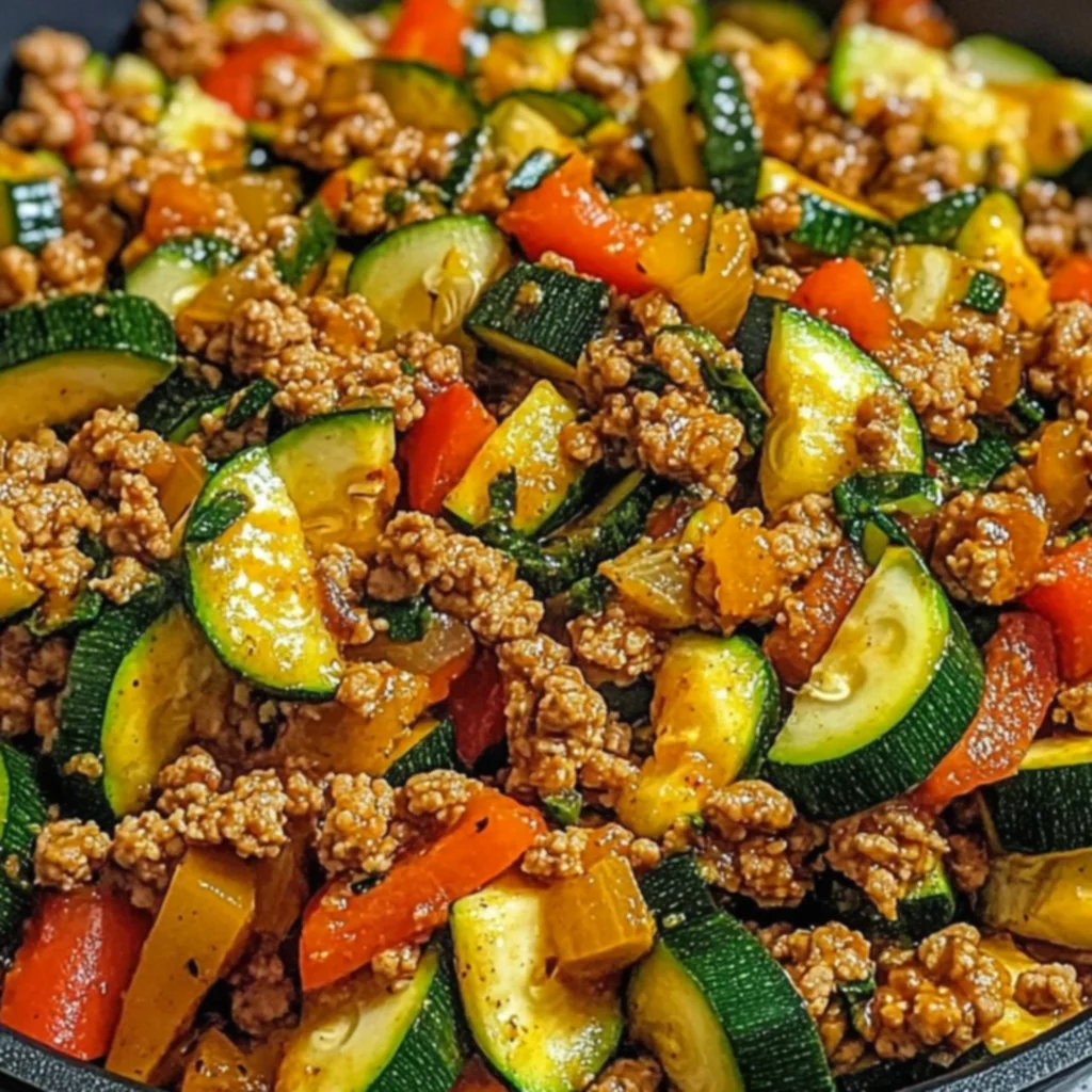Ground Turkey Zucchini Skillet