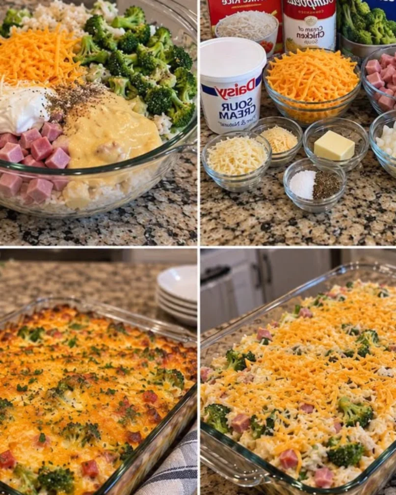 Ham & Broccoli Rice Bake