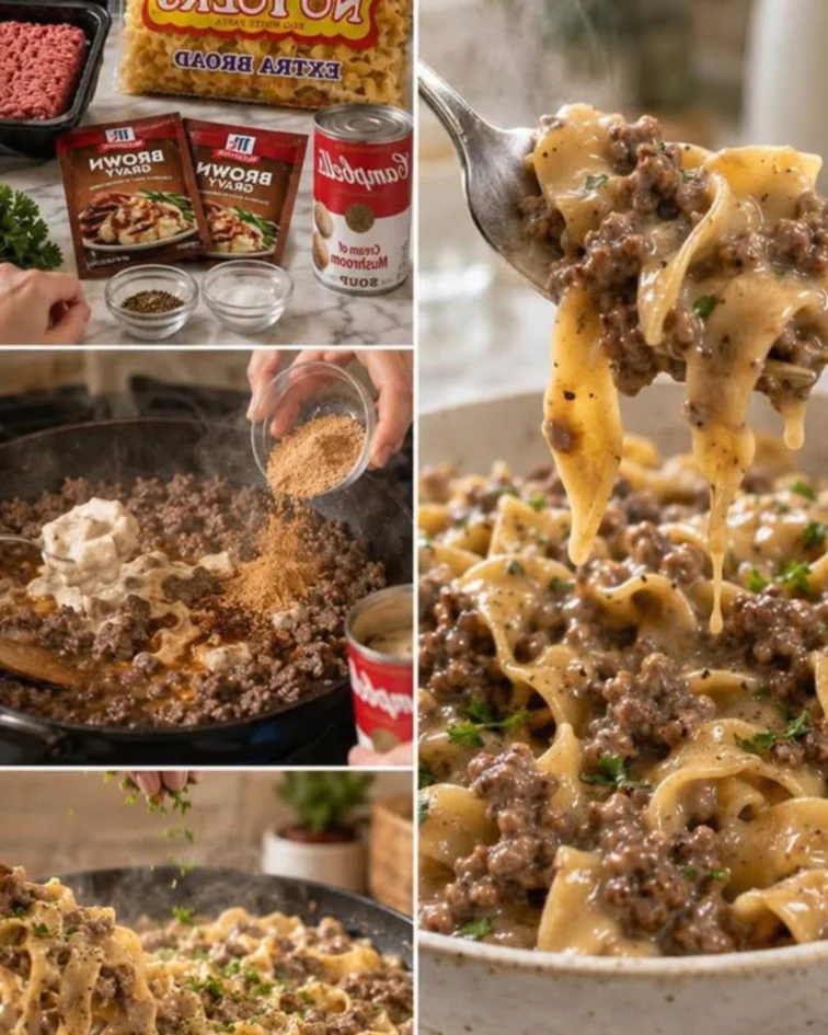Hearty Beef & Egg Noodle Skillet