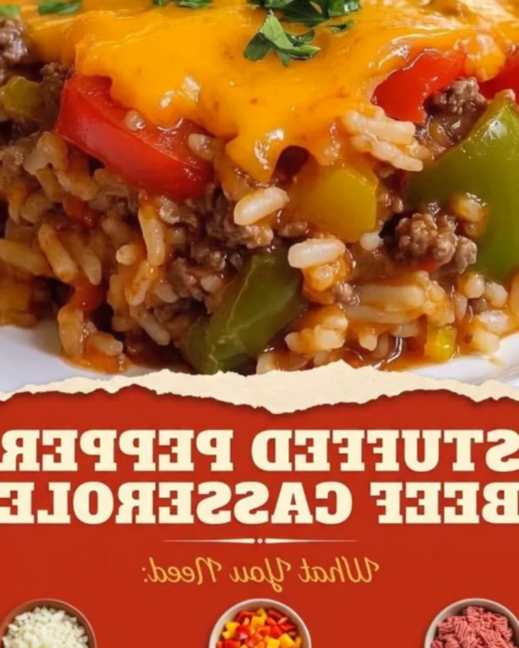 Hearty Stuffed Pepper Beef Casserole