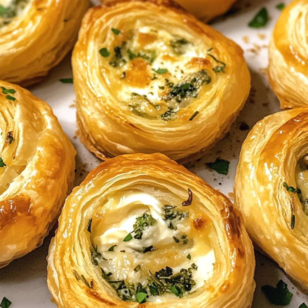 Herb and Cheese Stuffed Puff Pastry Bites