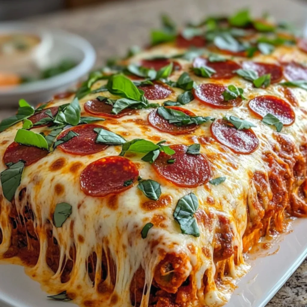 Hot Loaded Pizza Roll-Up Dip
