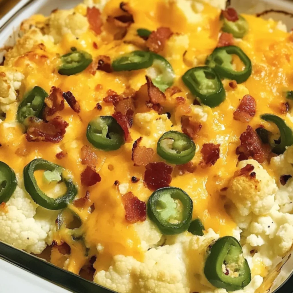 Jalapeno Popper Cauliflower Casserole